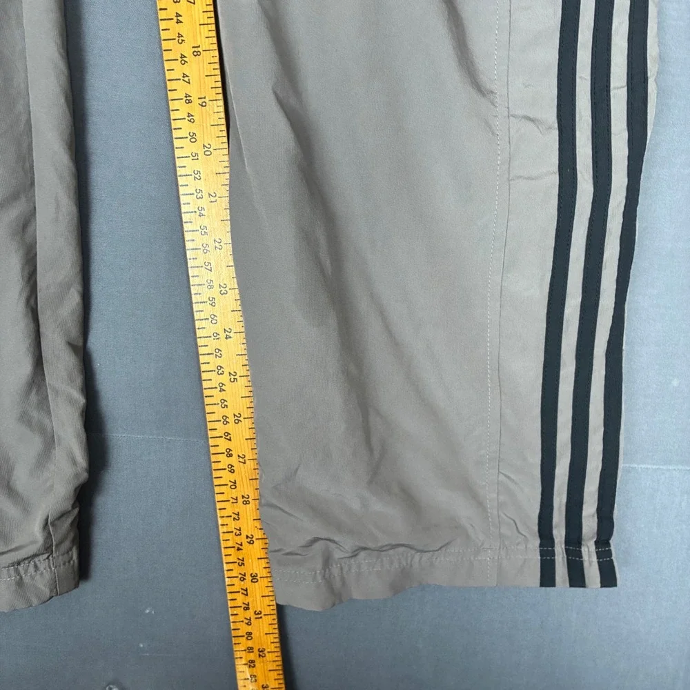 VTG Y2K Adidas Gray 3 Stripe Track Pants Men's Size XL 42x30 Baggy Wide Leg